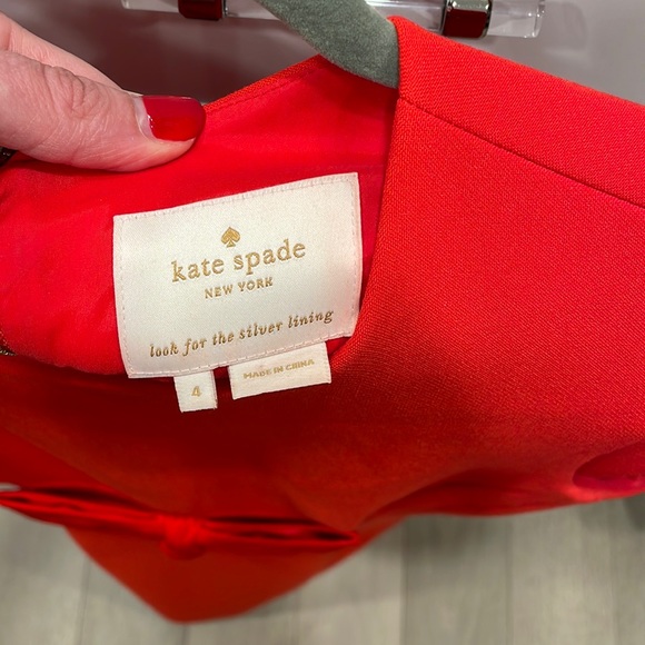 Kate Spade Red Dress with front waist bow - Picture 3 of 3